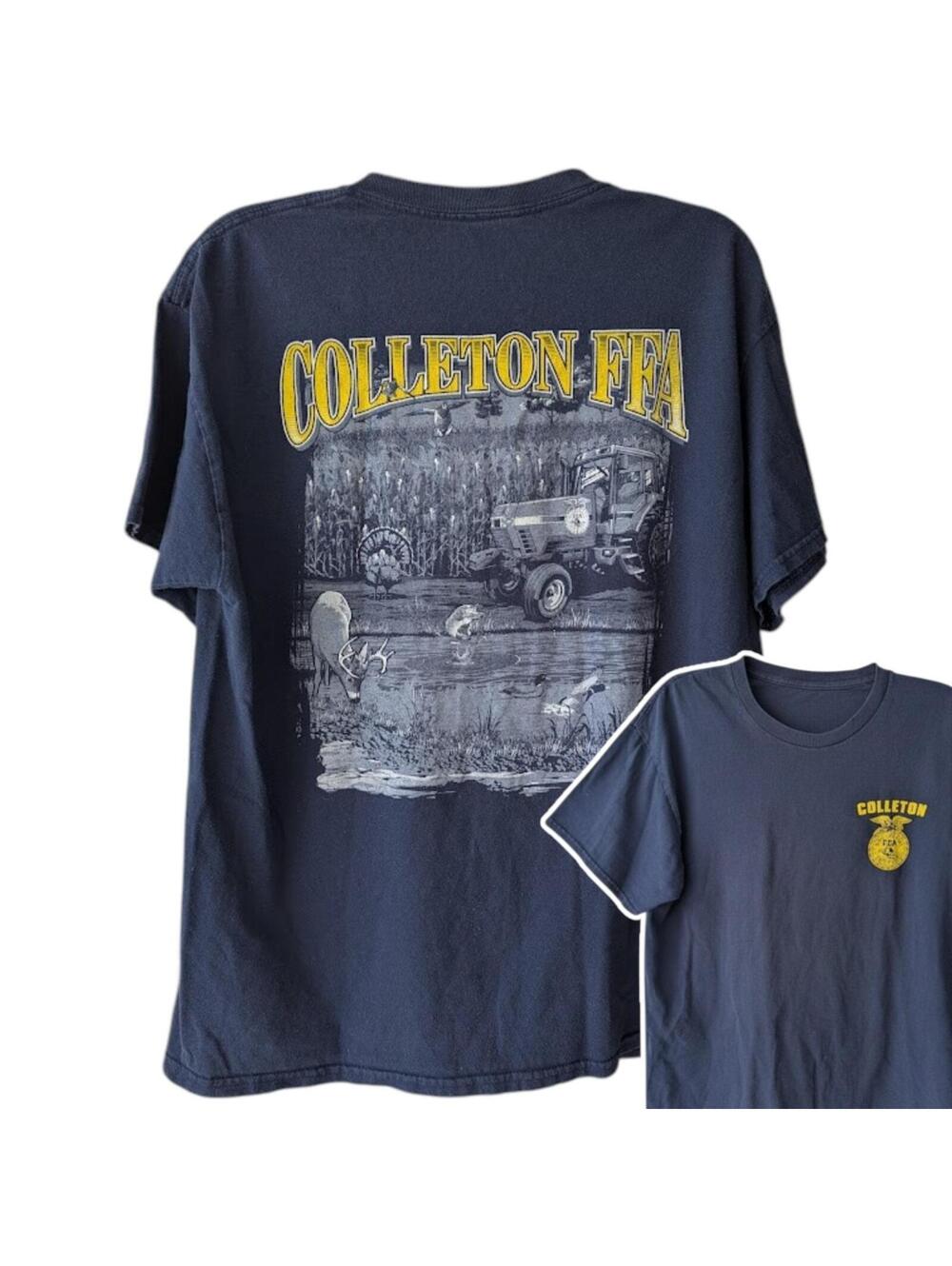 Colleton FFA Shirt Large Navy Blue South Carolina Ag Education Lowcountry Farm